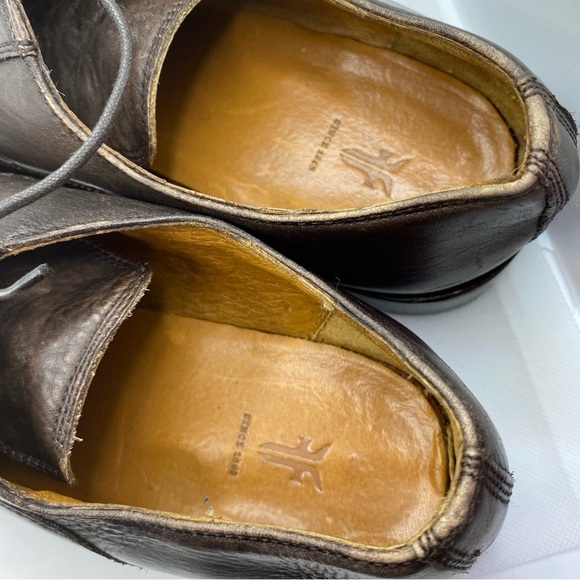 Frye Bowery Bal Cap Toe Lace Up Oxfords Shoes Brown Red 3480533 Dress Leather - Picture 10 of 14